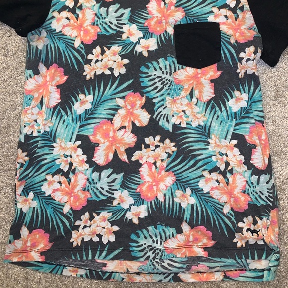 PINK Victorias Secret Orange, Green & Black Tropical shirt size S - Picture 6 of 9